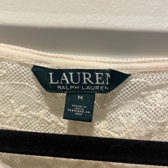 Lauren Ralph Lauren Cream Lace Tee Blouse - Picture 2 of 3